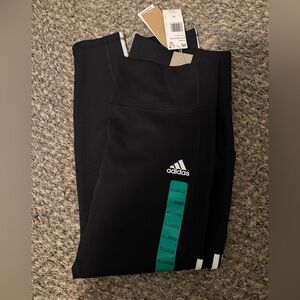 Adidas women’s Black Leggings with White Logo size XL